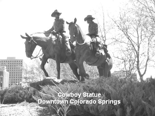 Cowboy statue downtown Colorado Springs