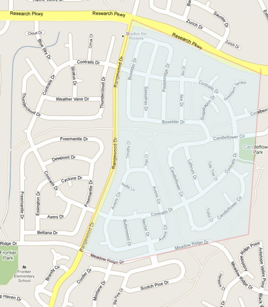 Map of Meadow Ridge in Briargate